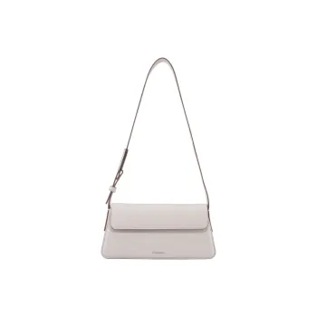 CALVIN KLEIN Blended Material Shoulder Bag Medium Size Women's Cow Ivory
