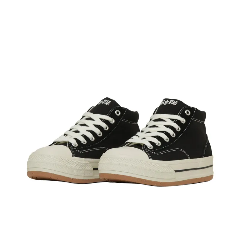 Converse All Star Anti Slip Wear Resistant Mid Top Canvas Shoes Unisex Black-2
