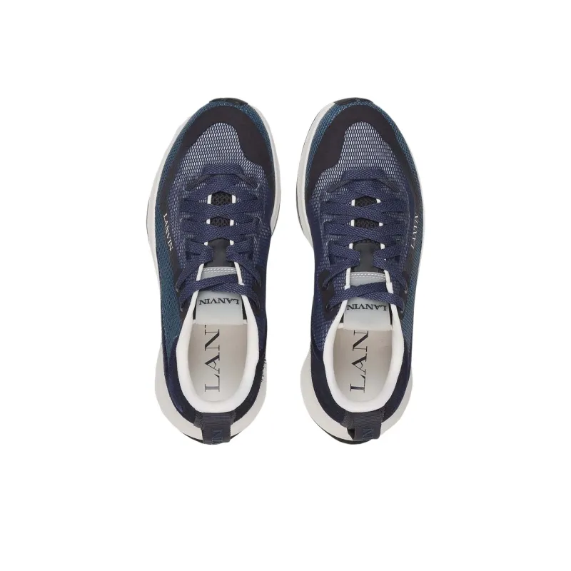 Lanvin L I Low Top Casual Shoes Unisex Blue-3