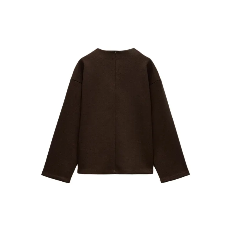 ZARA Sweatshirt Women's Dark Brown-1