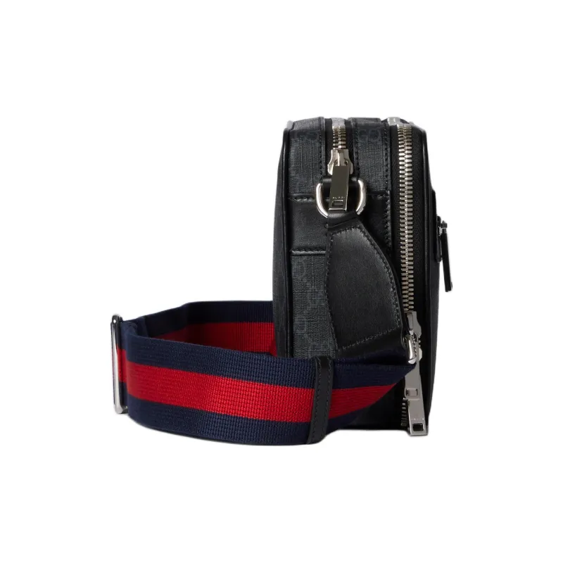 GUCCI GG Supreme Canvas Crossbody Bag Medium Size Men's Black-2