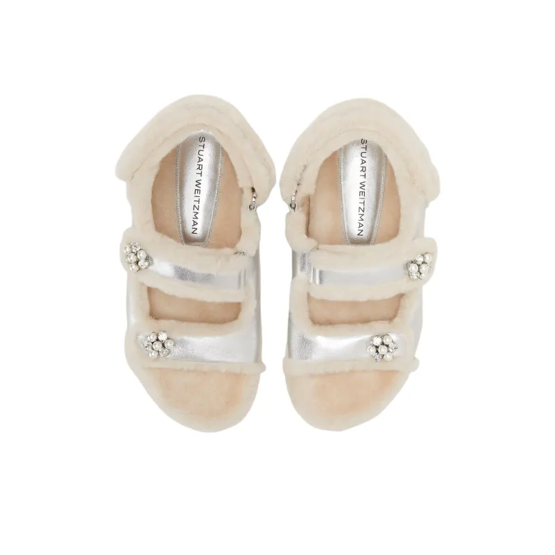 Stuart Weitzman/SW Wynter Strap Sandals Women's Silver-3