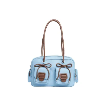MERIMIES Artificial Leather Shoulder Bag Large Size Women's Blue