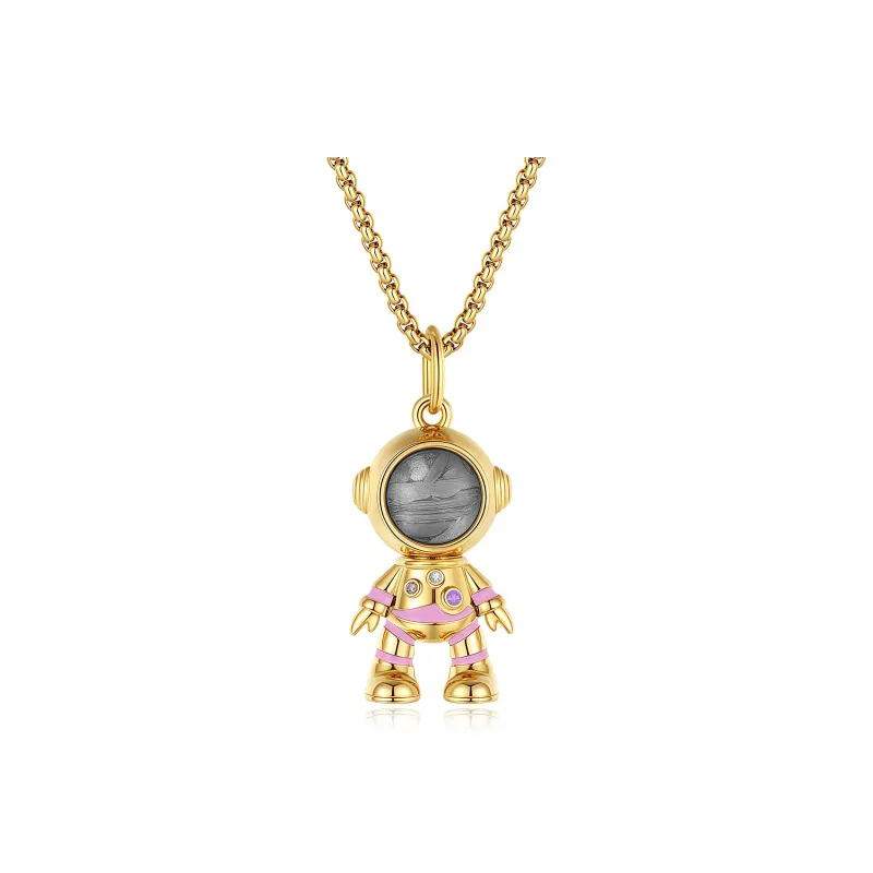 XIAOHANGJIA·TAIKONGZAOWU Brass Zircon Necklaces Unisex-1