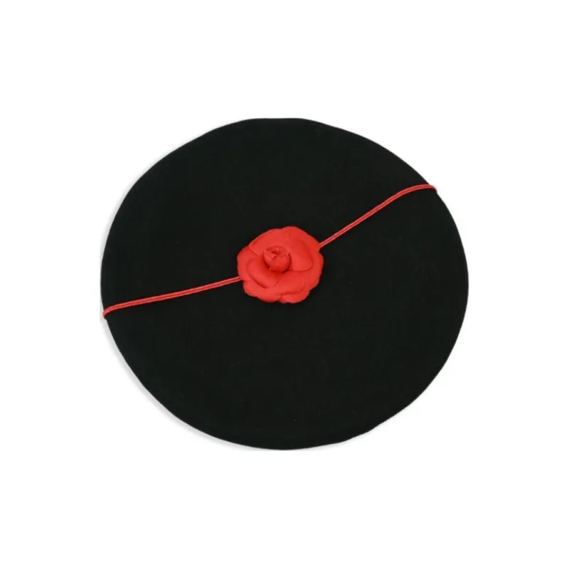 CHANEL 1990 2000s Camélia Beret-1