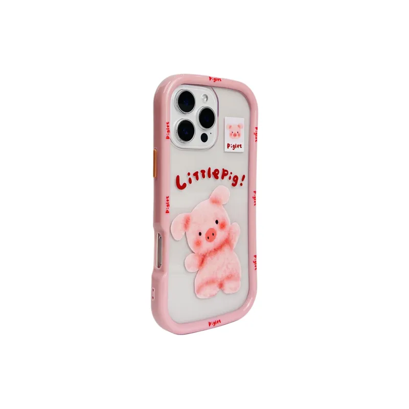 Wei Xin TPU Material Transparent English Piglet Phone Cases Compatible With IPhone 16/15 Pro Max/Apple 13/14 Pro/Max-1