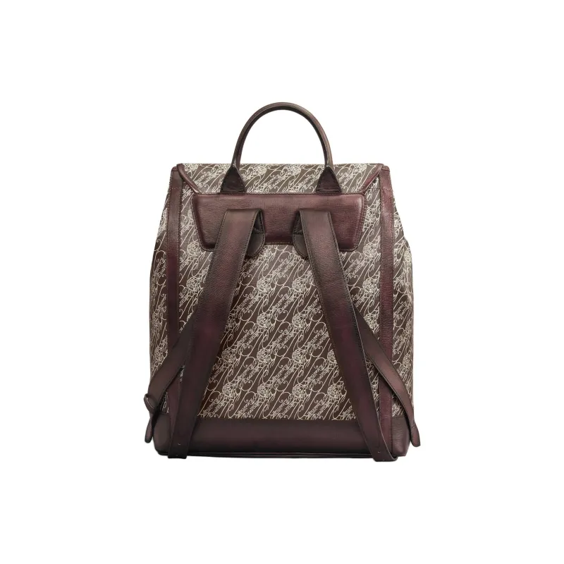 BERLUTI Canvas Backpack Men's Brown-3