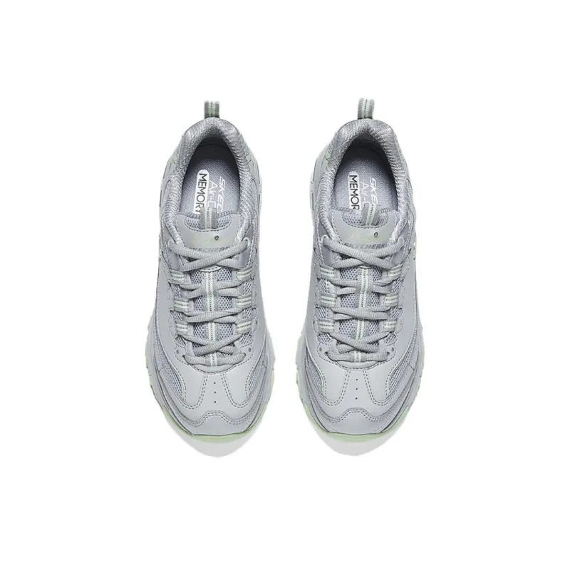 Skechers Anti Slip Wear Resistant Low Top Chunky Sneakers Women's Gray Green-2