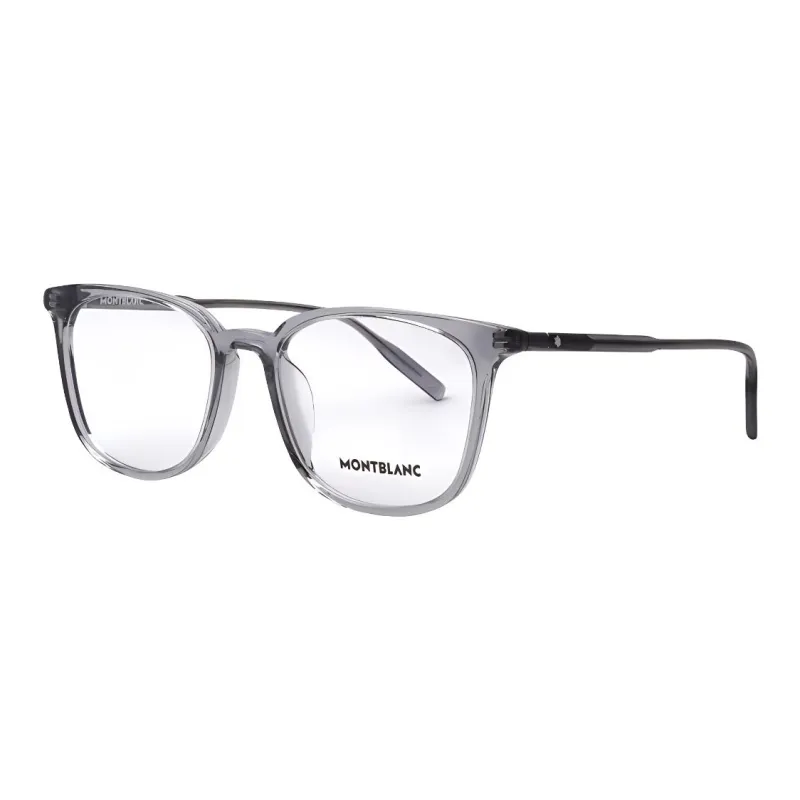 MONTBLANC Plate Frame Oval Eyeglass Frames Men's Gray-0
