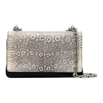 PRADA Leather Shoulder Bag Women's White & Black