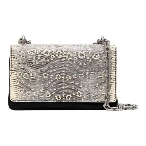 PRADA Leather Shoulder Bag Women's White & Black