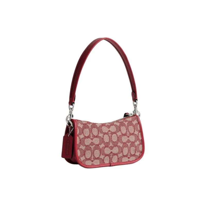 COACH Swinger Jacquard Handbag Trumpets Women's Rubies Ivory-1
