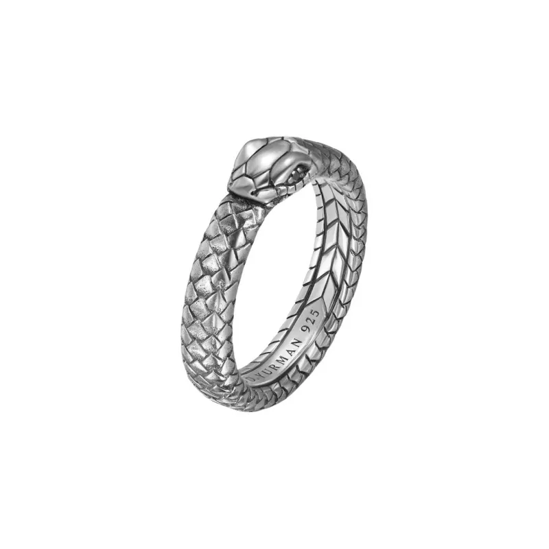 David Yurman Sterling Silver Ouroboros Diamond Band Ring 6mm-3