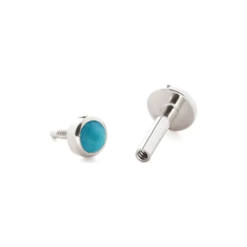 Monica Vinader 14kt White Gold Mini Gem Post Earring