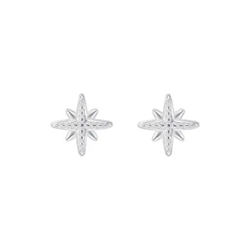 Heart Grass 999 Fine Silver Stud Earrings Women's