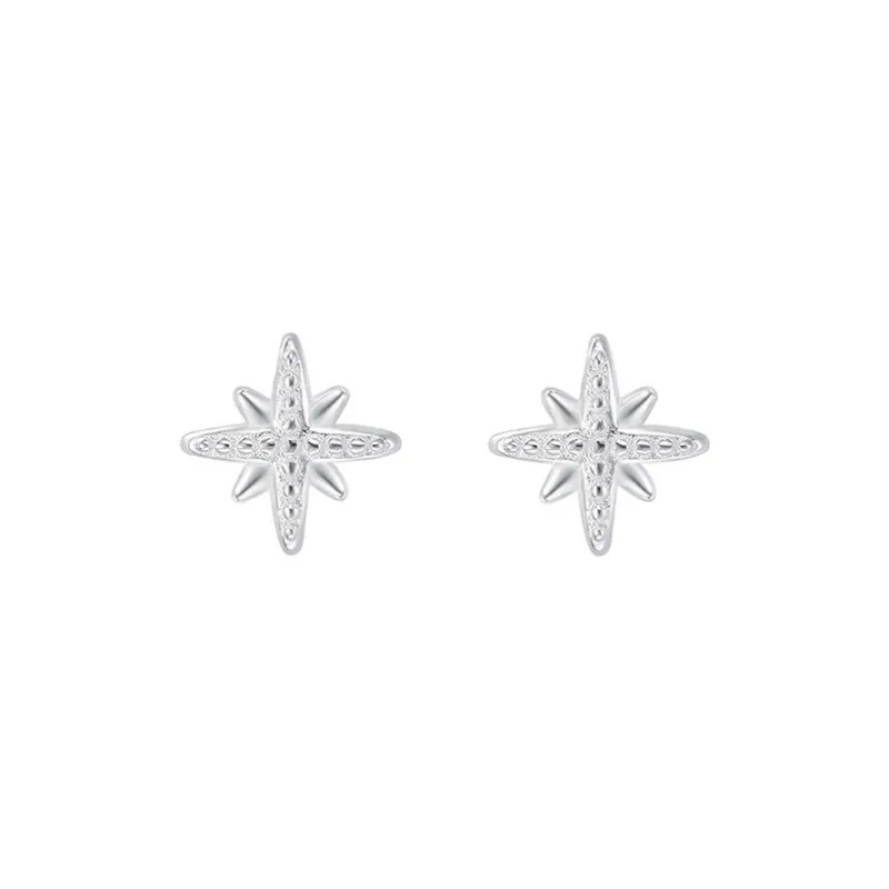 Heart Grass 999 Fine Silver Stud Earrings Women's-0