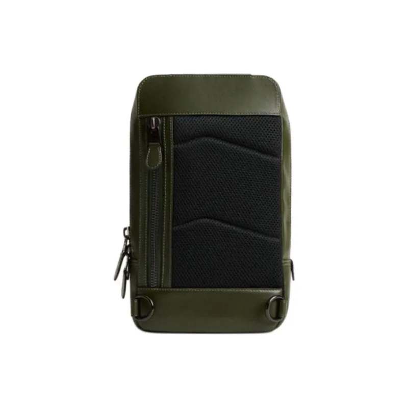 COACH Coated Canvas Crossbody Bag Sling Bag Trumpets Men's Green-2
