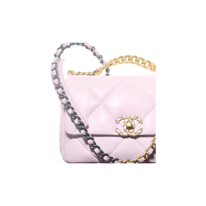 CHANEL 19Bag Sheepskin Flap Bag Crossbody Bag Trumpets Women's Pink-1