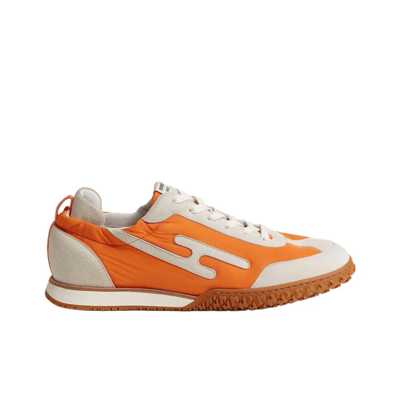 HERMES Jet Low Top Casual Shoes Men's Beige Orange-1