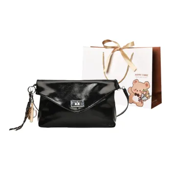 ERANGBEAR PU Shoulder Bag Women's Black/Deep Red/Coffee