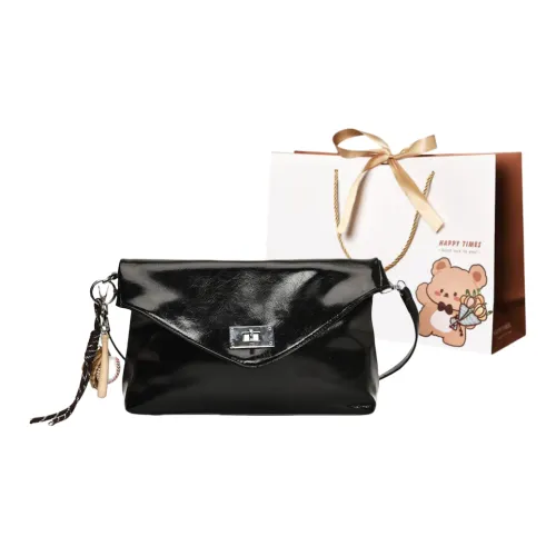 ERANGBEAR PU Shoulder Bag Women's Black/Deep Red/Coffee