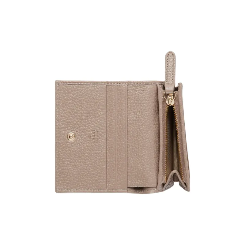 GUCCI GG Emblem Leather Wallet Mini Women's Taupe-3