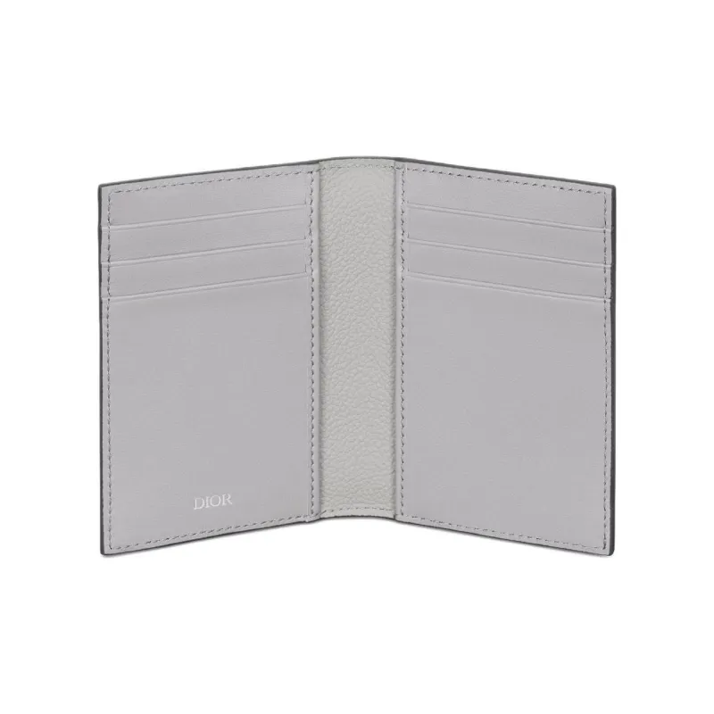 DIOR Cow Leather Card Holder Card Holder Unisex Gray & Black Gradient-3