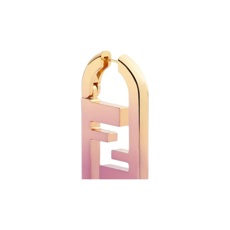 FENDI Aluminum Earrings Women's Pink/Gold-2