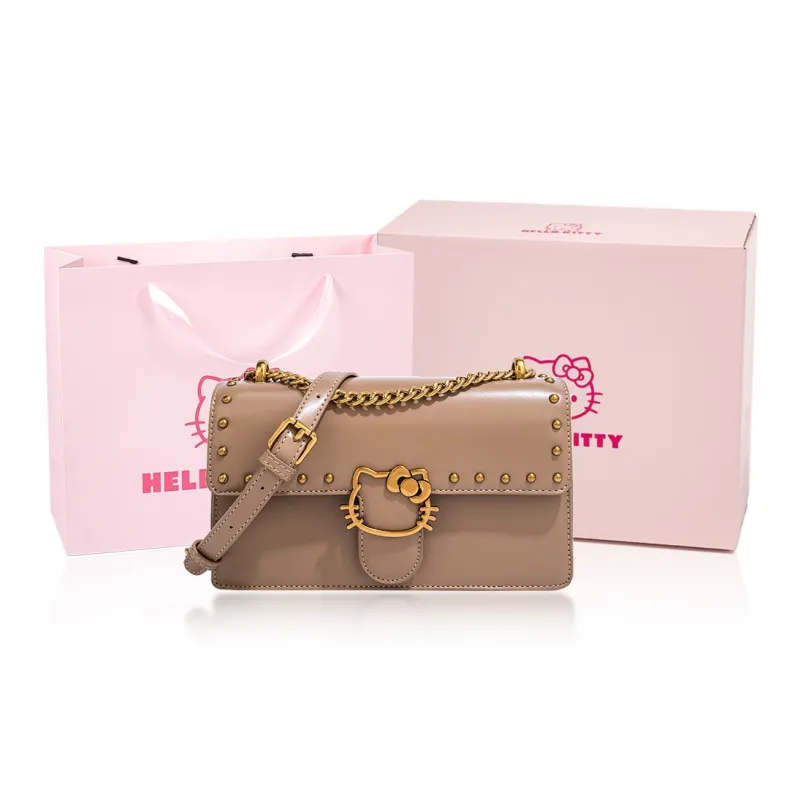 MESUCA Sanrio Collaboration Kitty Series PU Shoulder Bag Regular Women's White/Black/Brown-13