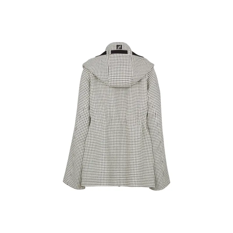 FENDI Detachable Hood Checked Parka-1