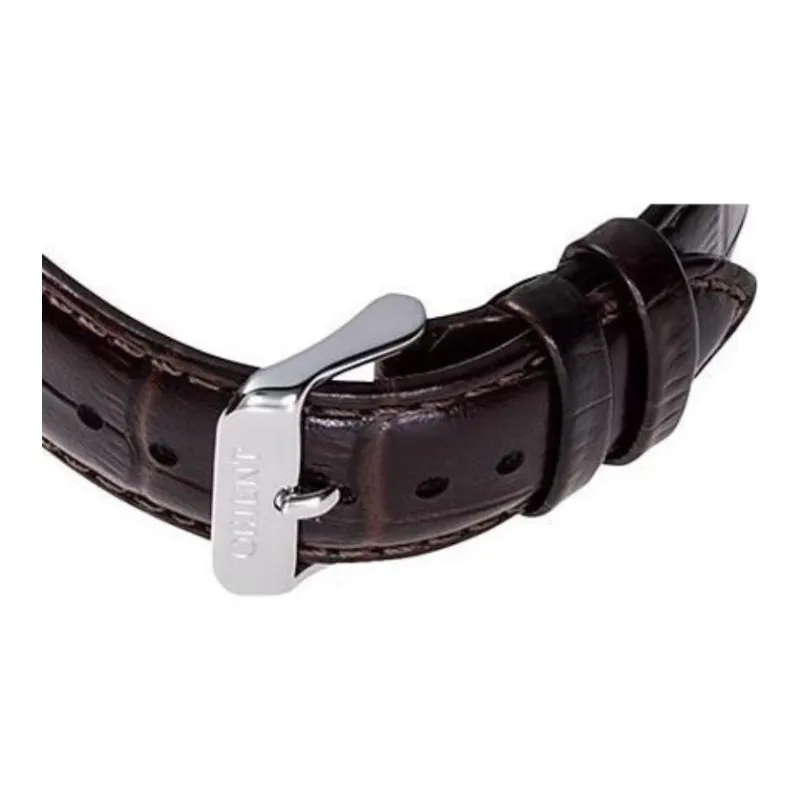 ORIENT Automatic/Manual Mechanical Movement Leather Strap Watch 47mm Men's Watches White Dial-3