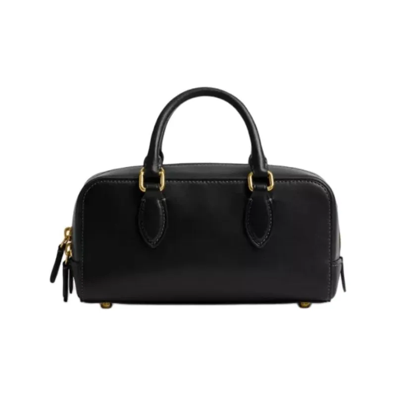 COACH Bowery Glove Tanning Shoulder Bag, Crossbody Bag, Handbag Medium Size Women's Brass & Black-2