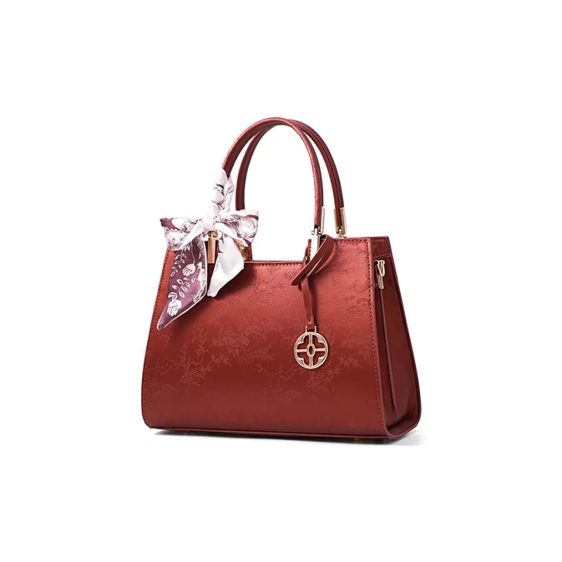 Vigno Synthetic Leather Handbag One Shoulder Crossbody Regular Women's Red-1