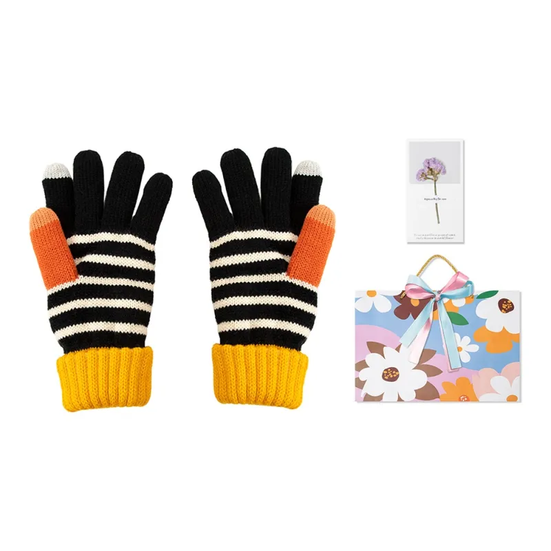 BAIJUAN Acrylic Knit Gloves Unisex Ecru-10