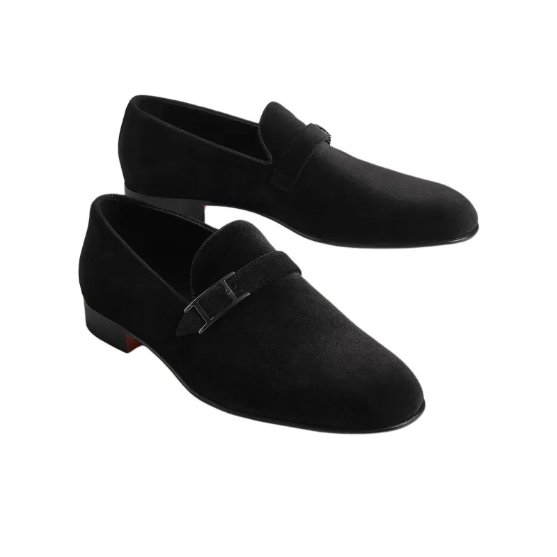 HERMES Jules Loafers Men's Black-2