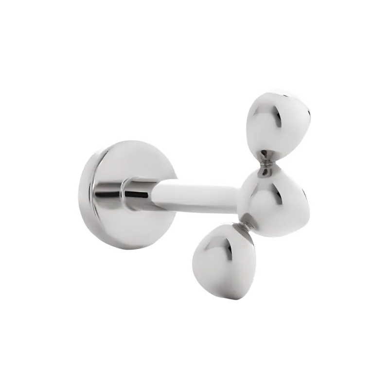 Monica Vinader 14kt White Gold Nura Mini Pebble Single Earring-0