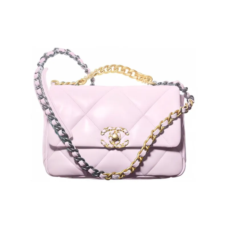 CHANEL 19Bag Sheepskin Flap Bag Crossbody Bag Trumpets Women's Pink-0
