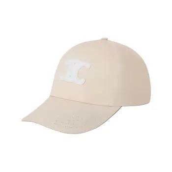 CELINE Cotton Baseball Caps Women's Vanilla