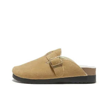Georgina Goodman Abrasion Resistant Slip Resistant Fleece Lined Closed Toe Slippers Mules Women's Khaki