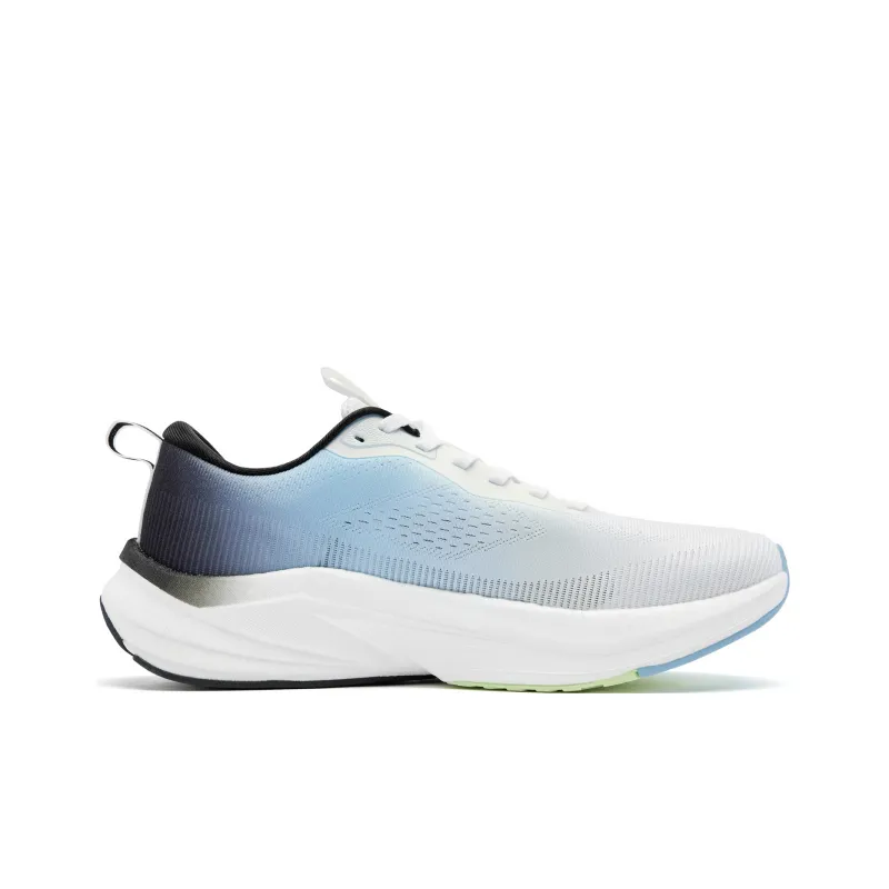 QIAODAN Cushioned Slip Resistant Abrasion Resistant Low Top Casual Running Shoes Men's White Blue Black-1