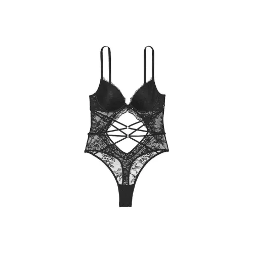 Victoria's Secret 24 Big Show Collection VERY SEXY Home Onesies Women's Black