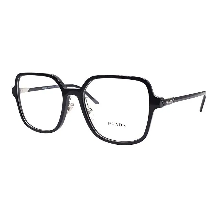 PRADA Plate Frame Square Eyeglass Frames Unisex Black-0