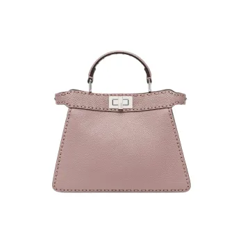 FENDI Peekaboo ISeeU Calfskin Shoulder Bag Crossbody Bag Handbag Small Size Women's Pink
