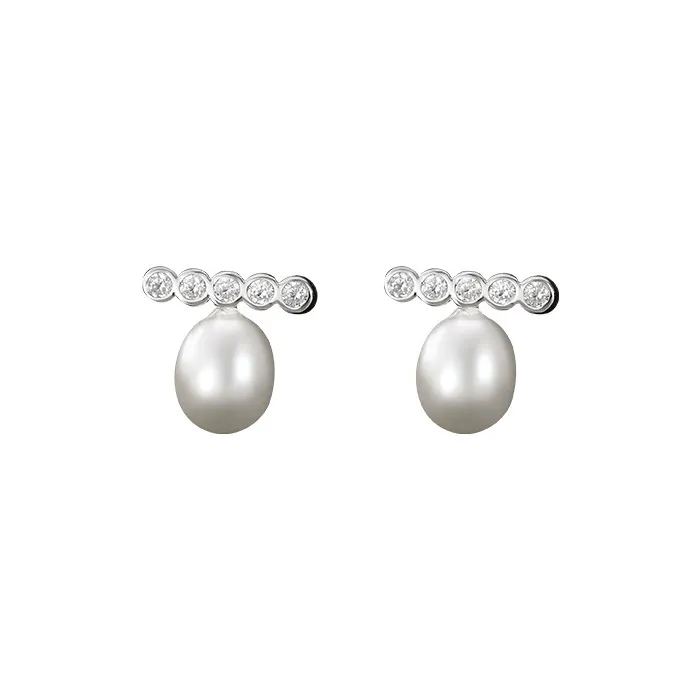 Heart Grass S925 Silver Stud Earrings Women's-0