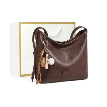 Narandu Fabric Bucket Bag Shoulder Bag Crossbody Bag Large Size Women's Vegetable Tanned Coffee