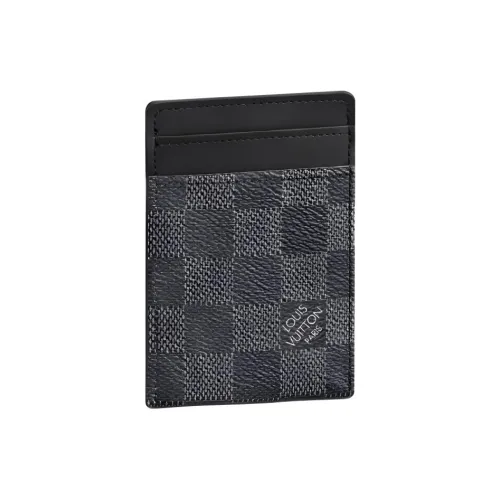 LOUIS VUITTON Prince Card Holder With Bill Clip Damier Graphite Gray