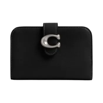 COACH Tabby Grained Leather Wallet Mini Women's Black