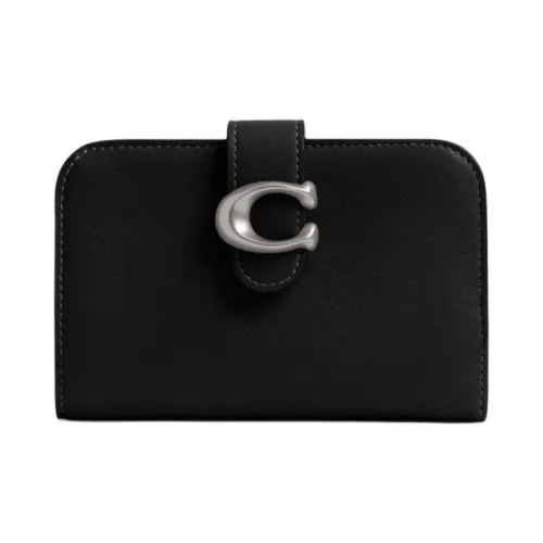 COACH Tabby Grained Leather Wallet Mini Women's Black