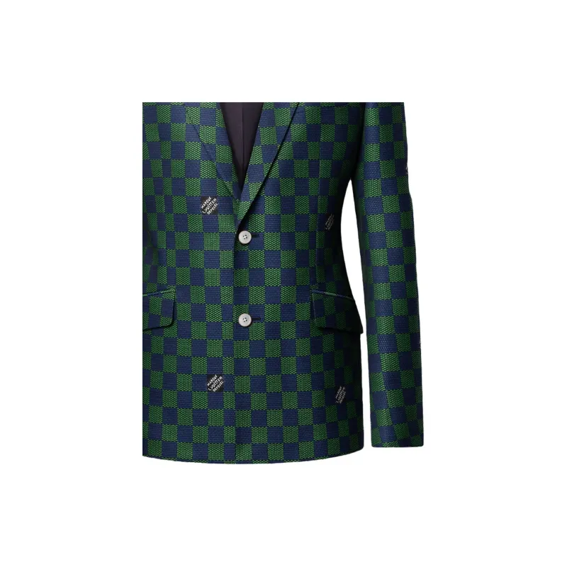 LOUIS VUITTON Jacquard Damier Wool Single Breasted Jacket-1