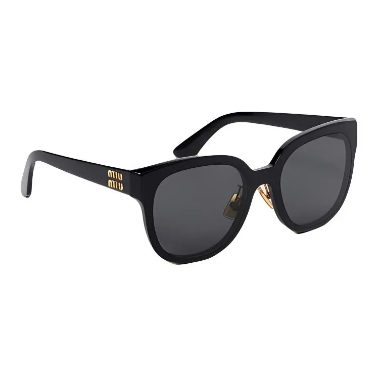 MIU MIU Acetate Square Sunglasses Women's Black-4